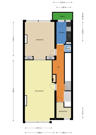 Floorplan - Gordelweg 195B, 3038 GJ Rotterdam